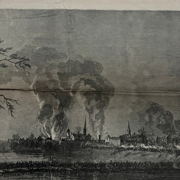 Army of the Potomac Bombardment of Fredericksburg 1863 Civil War Engraving C60 - Picture 7 of 7